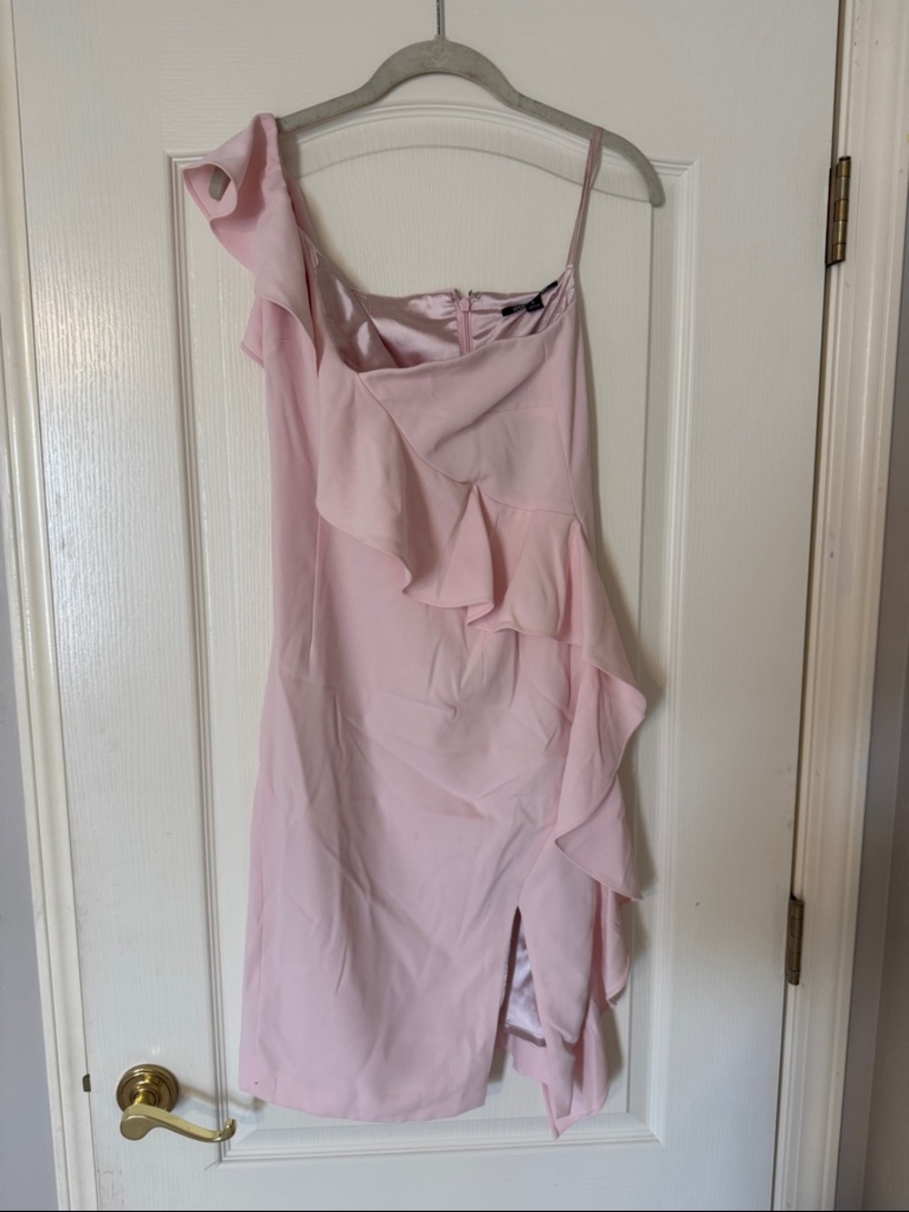 Gianni Bini One-Shoulder Ruffle Dress - Light Pink